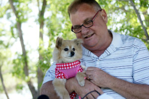 A man and his little dog