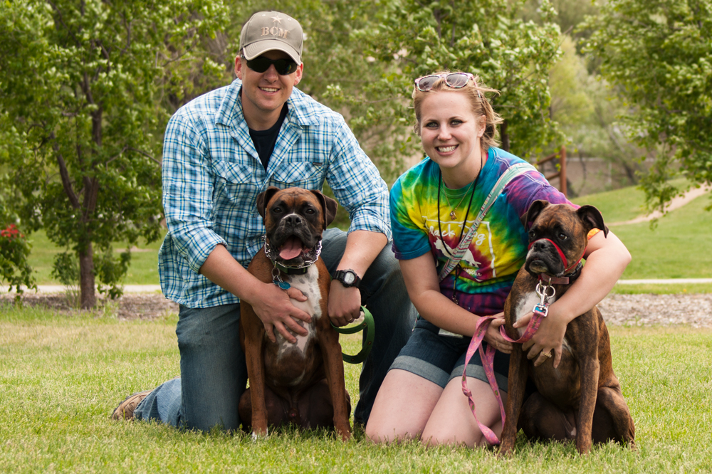 Family with dogs